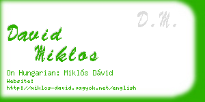 david miklos business card