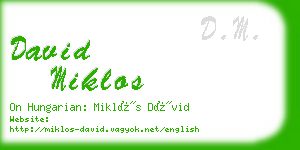 david miklos business card